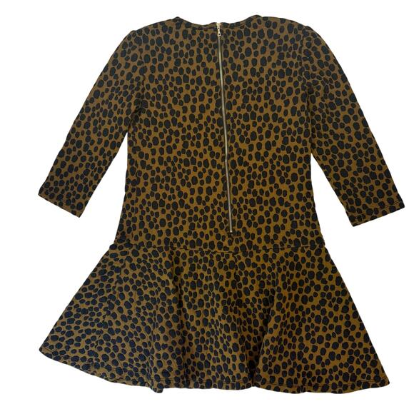 Ann Taylor LOFT Leopard Print Dress XS Jacquard Drop Waist Flare - Picture 6 of 11